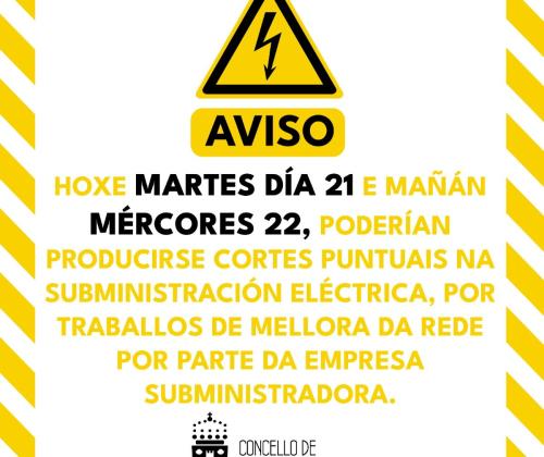 Cortes puntuais na subministraci&oacute;n el&eacute;ctrica por tarefas de reparaci&oacute;n e mantemento