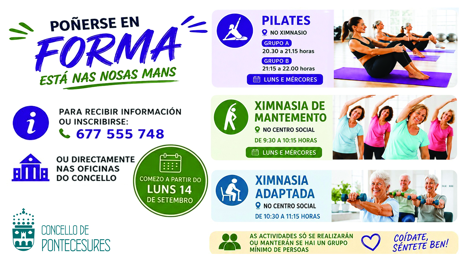 Aberto o prazo de inscrici&oacute;n para actividades deportivas de mantemento